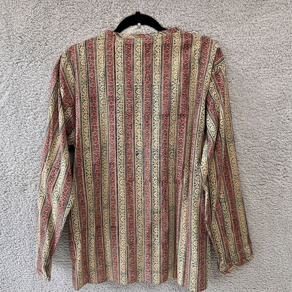 Anokhi Floral Cotton Blouse Indian Block Print Lightweight Boho Top M Medium - Picture 2 of 11